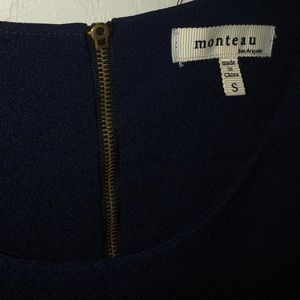 Navy with gold accent zipper dress